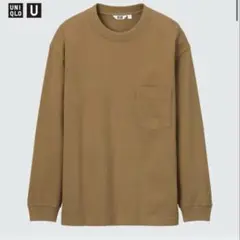 UNIQLO クルーネックT（長袖） ブラウン