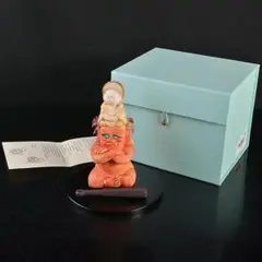博多人形　人形師　二代戸畑茂四郎作　元気地蔵 二代戸畑茂四郎作 鍛える 元気地蔵 人形師 博多人形 - 彫刻