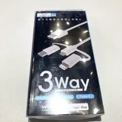 3Way USBケーブ1m　ホワイト