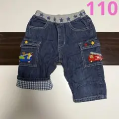 【110】ミキハウス プッチーくん ハーフパンツ 半ズボン 消防車