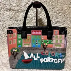 ✨ ブルコチオリーニ✨　ハンドバッグ　2way アップリケ　刺繍　ラインストン