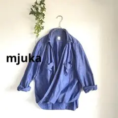 mjuka ミューカ　綿麻 ワイヤー襟　カシュクールブラウス
