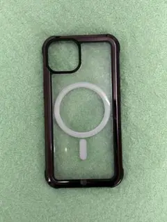 iPhone14　ケース 透明/黒/紫　マグネット付き　アイフォンケース