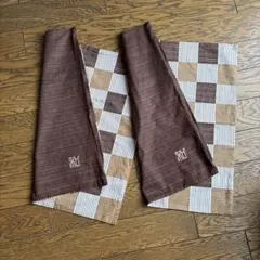 座布団カバー　2枚　茶系