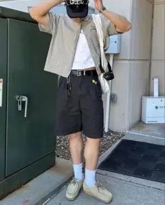 90s 半袖シャツ　チェック　ボックス　短丈　cityboy ノームコア　古着