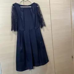CUI YING ネイビーフレアドレス M