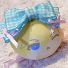 おまんじゅう　ぬいぐるみ　ヘッドドレス　リボン　ミント　グリーン　ピンク