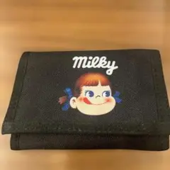 不二家ぺこちゃんキャラクター 財布 黒