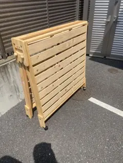 【引取限定】中居木工　折りたたみ式スノコベッド　シングル　ヒノキ