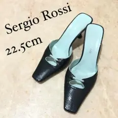 Sergio Rossi ミュール 22.5㎝ ブラック スクエアトゥ