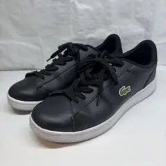 267＊■ラコステ　LACOSTE　ブラック　レザースニーカー　26cm