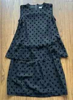 BIANCA EPOCA ブラックドット柄ノースリーブワンピース サイズ38