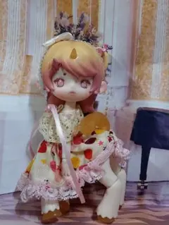 手作り♪萌獣魔法サイズ*いちごワンピ*小物追加不可*難あり
