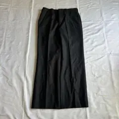 00s ダークグレー ワンタック ウール ワイド スラックス