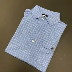 フットジョイ　メンズブルー系ゴルフポロシャツ 半袖　M