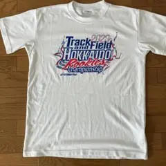 陸上用　速乾　半袖　ホワイト　北海道　記念　中学　Tシャツ　トラック　フィールド