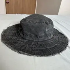 H&M ダークグレー フリンジハット M/L