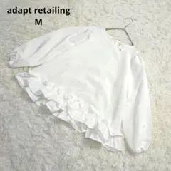adapt retailing 長袖トップス ブラウス フリル オフィス 白 M