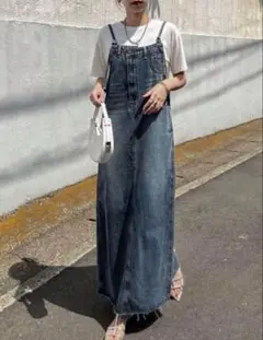 FRIFUL ストレートカットデニムサロペットスカート JP-XL