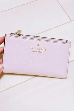 【新品】Kate spade NEW YORK 薄型折り財布 ベビーピンク
