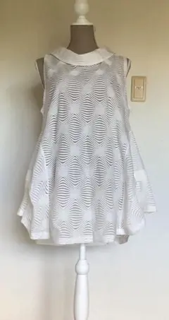 コイビトミサキ　ノースリーブチュニックシャツ ワンピース　白