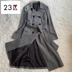 【上質】23区 カシミヤ混ダブルトレンチコート ロング ベルト 38