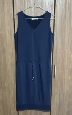 ROYAL PARTYノースリーブ Vネック スウェットワンピース　ネイビー
