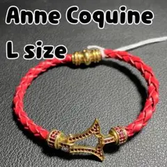 未使用 Anne Coquine 手編みブレスレット クロスモチーフ Lサイズ