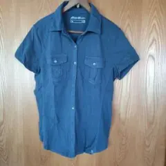 Eddie Bauer ネイビー 半袖シャツ PM