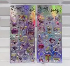☆2枚セット☆キラキラ 立体シール ラメ ぷくぷくシール ぷくぷく 人気