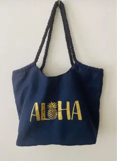 Hawaii Alohaトートバッグ ネイビー
