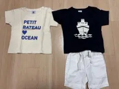 プチバトー Tシャツ 74㎝ ショートパンツ 3点セット