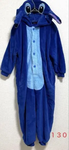【美品】◇Disney◇キッズ◇部屋着◇スティッチ◇130◇ブルー◇ハロウィン