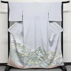 本場加賀友禅 西川永良作 屋敷に草花模様 着物