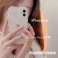 韓国　iPhone14ケース　スマホケース　ハート　クリア　透明　可愛い