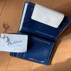 【いちご大福】キタムラ 財布/ネイビー レザー 二つ折り 犬 刻印 いちご大福様専用】キタムラ 財布/ネイビー レザー 二つ折り 犬