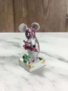 訳あり【Meissen マイセン】干支シリーズ　手びねりフィギュリン　ねずみ置物