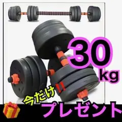 【合計30kg】バーベルにもなるダンベル|15kg×2個セット 可変式プレート❶