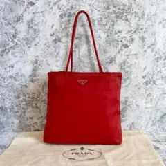 [極 美品】PRADA プラダ トートバッグ ナイロン レッド