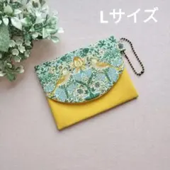 ポケットティッシュケースLサイズ　ウィリアムモリス　いちご泥棒　イエロー