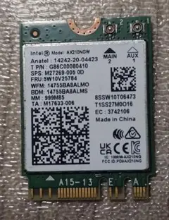 Intel AX210NGW Wi-Fi6 Bluetooth M.2拡張カード