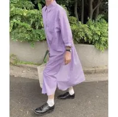 nugu nerd ストライプ シャツワンピース