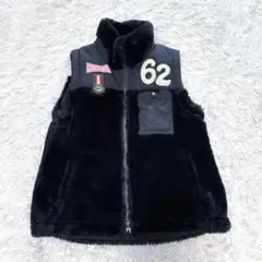 cuarto united ゴルフ ベスト ブラック ファー ジップ
