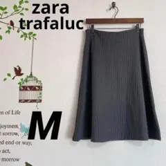 Zara /ストレッチ ストライプ柄 ジャージフレアスカート M