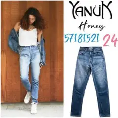 完売人気 YANUK ヤヌーク ハイウエストデニム Honey 野沢和香 コラボ