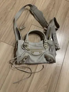 美品 新品未使用 バレンシアガ クラシック ミニ シティ グレー