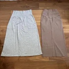 マタニティスカートセット スウェット&リブ