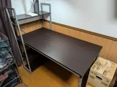 ダークブラウン シンプルデスク