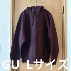 GU ジーユー ヘビーウェイトスウェットフルジップパーカ ワインレッド Lサイズ