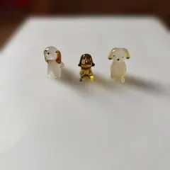 じわる犬のガラス細工3匹セット